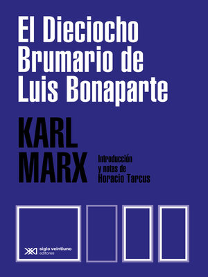 cover image of El Dieciocho Brumario de Luis Bonaparte